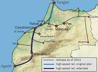 Morocco railway network